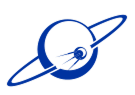 Blue planet with ring and star logo