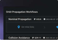 Orbit propagation workflows interface on screen.